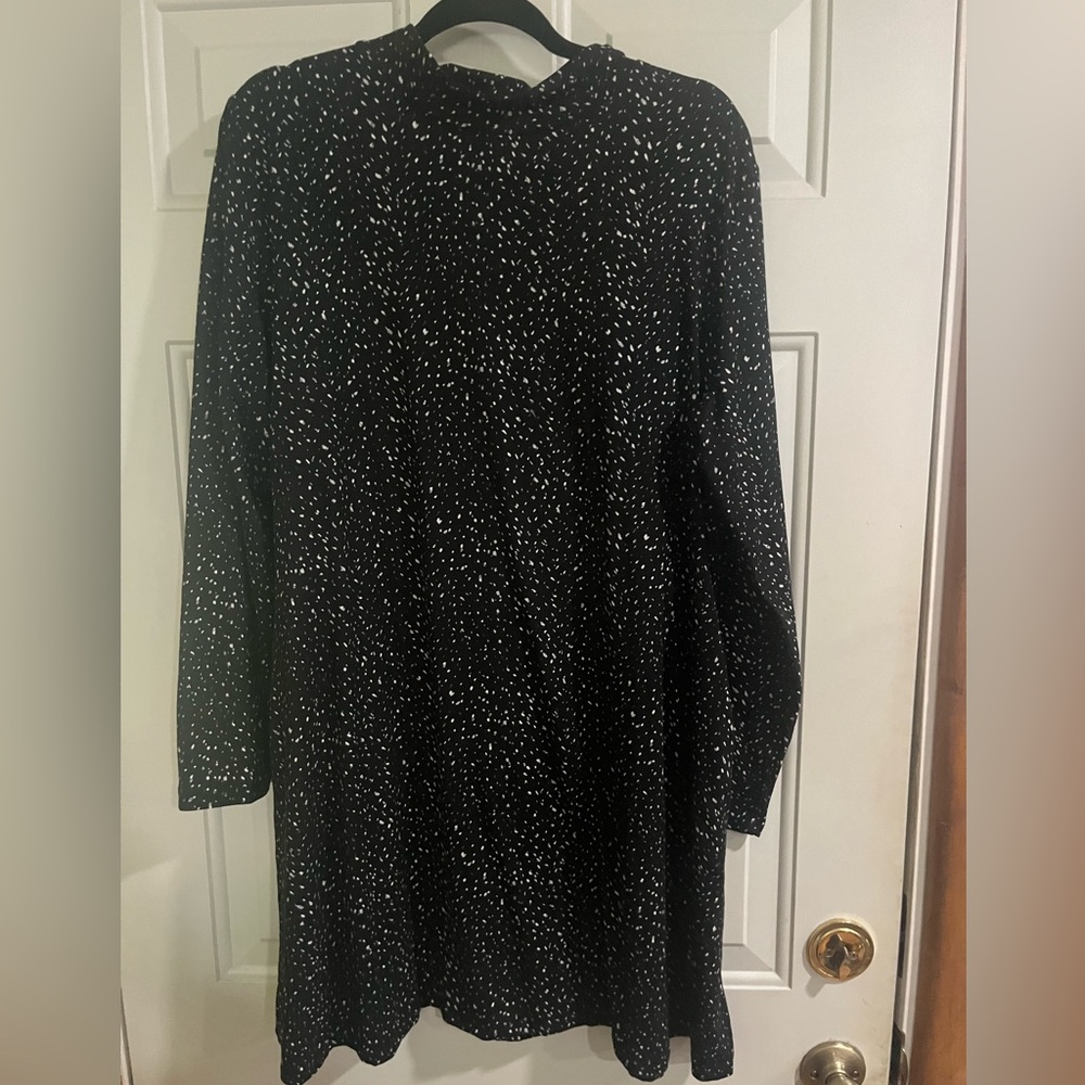 Maurices 24/7 Black and White Mock Neck Mini
Dress